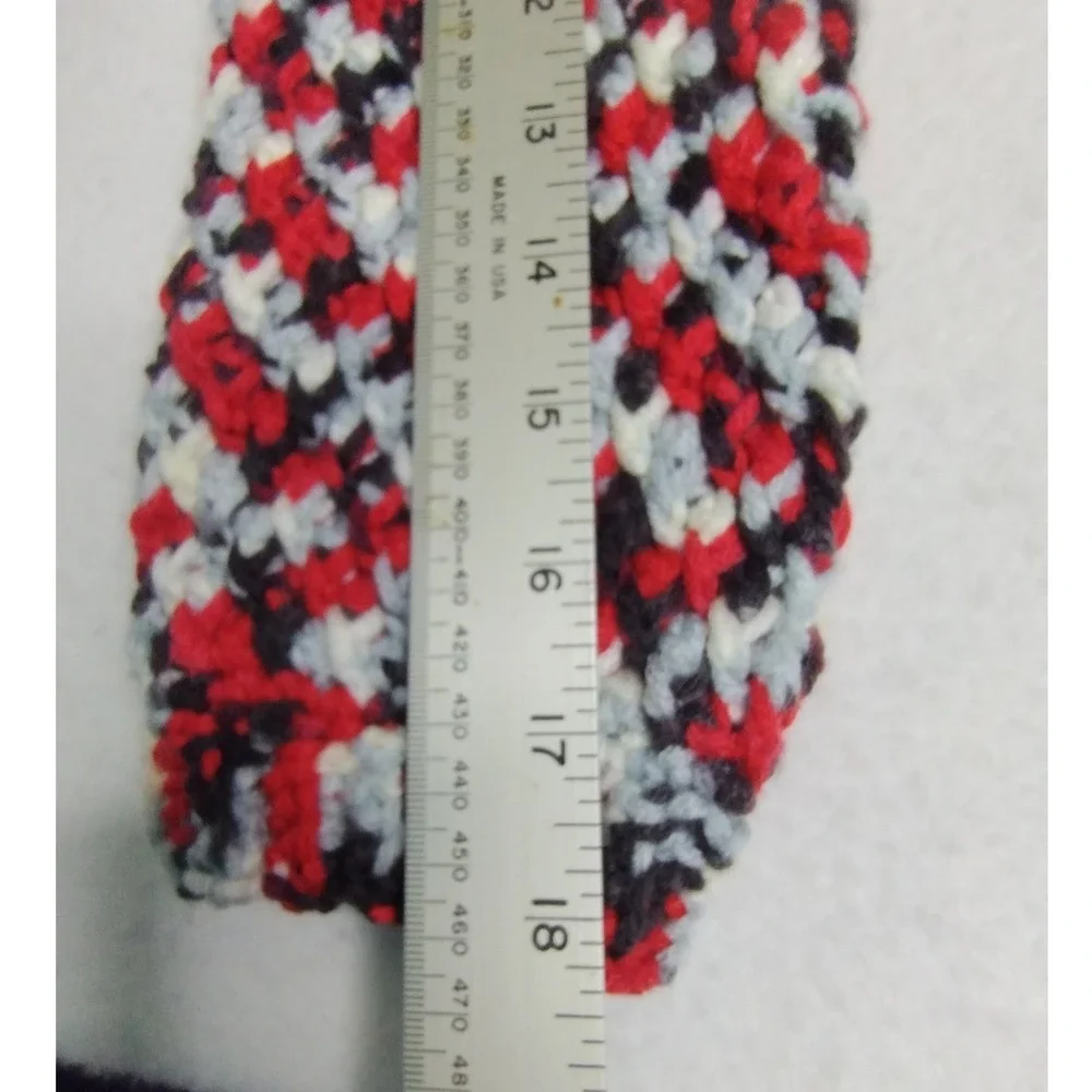 Handmade Knit‎ Sweater & Hat Set Red Multicolor Toddler Size 4T–5T Winter